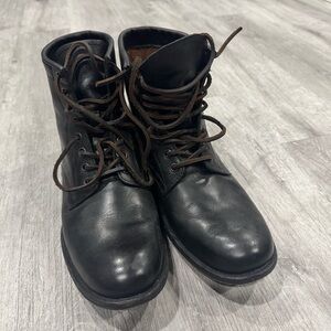 Frye Men's Black Leather Lace-Up Boots